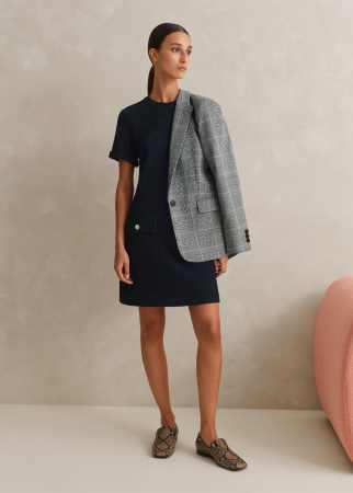 ME+EM Textured Short Sleeve Shift Dress